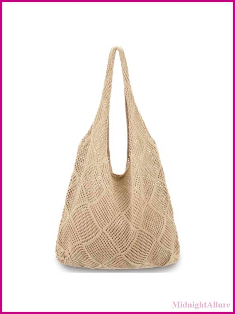 Handmade Crochet Knit Beach Tote Bag Summer Shoulder Bag Mesh Large